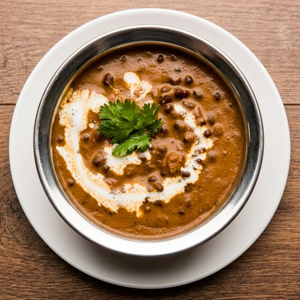 Dal makhani scooped with fresh tandoor naan at Dawat India restaurant in Regina, SK