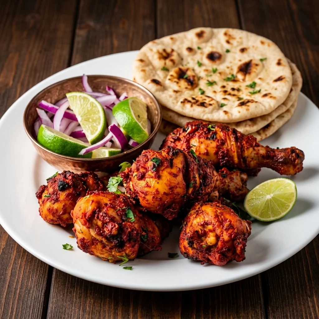 Tandoori chicken roasted in the clay oven at Dawat India, Regina's North Indian and Indo-Chinese restaurant